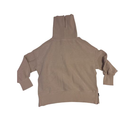 Varley Ribbed Funnel Neck Sweatshirt – Taupe, Size Medium - Picture 3 of 9